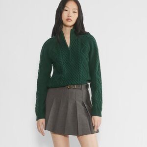 Aritzia Sunday Best Boreal 1/4 Zip Sweater XS Scarab